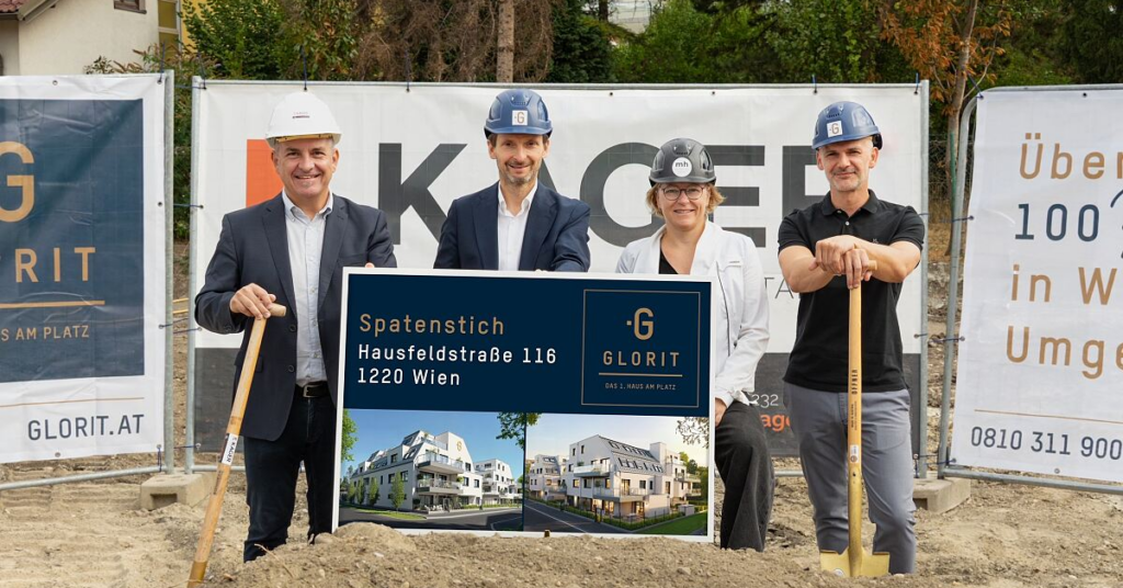 Spatenstich in der Donaustadt: Glorit baut 24 exklusive Eigentumswohnungen in Gehnähe zu U2 und S-Bahn